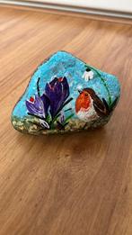 Beschilderde steen roodborstje, Ophalen of Verzenden