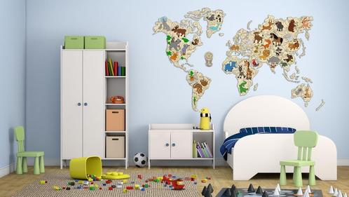 3D Houten Puzzel World Map Animals XXL Muur Decoratie - DIY, Hobby en Vrije tijd, Denksport en Puzzels, Nieuw, Rubik's of 3D-puzzel