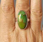 925 zilveren ring met natuurlijke Groene Koper Turquoise, 18 tot 19, O.T., Nieuw, Ophalen of Verzenden
