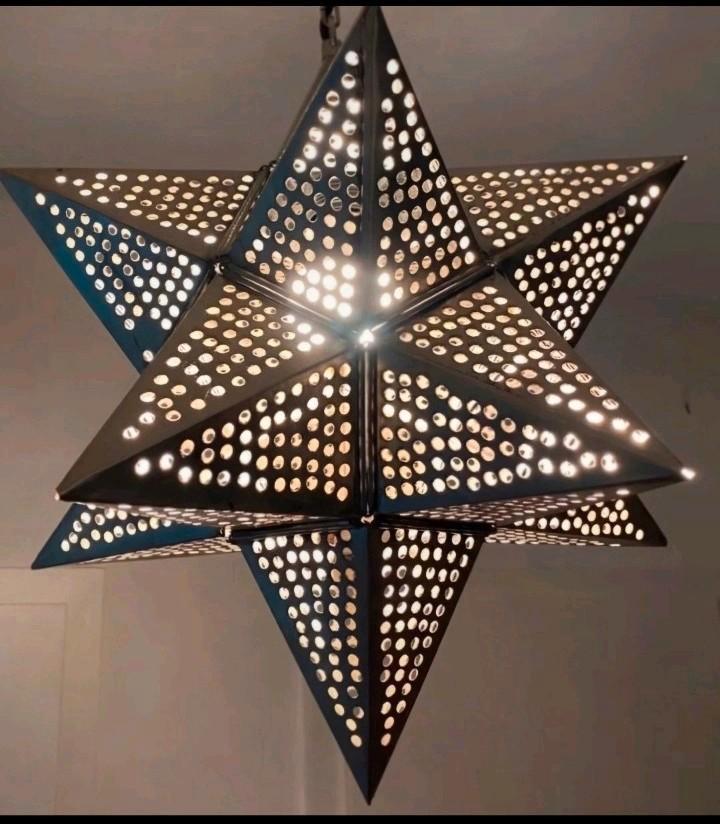 Mooie kerst Oosterse metalen lamp in 3D ster vorm hanglamp, Huis en Inrichting, Lampen | Overige, Zo goed als nieuw, Ophalen