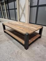 Mooie industriële massief houten salontafel, Huis en Inrichting, Tafels | Salontafels, 100 tot 150 cm, Minder dan 50 cm, Rechthoekig