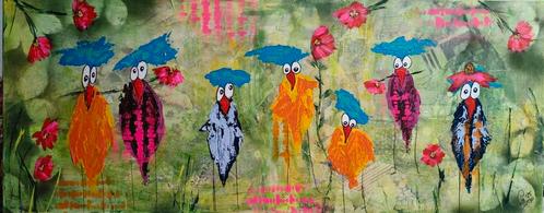 Schilderij rare snuiters, Antiek en Kunst, Kunst | Schilderijen | Modern, Ophalen of Verzenden