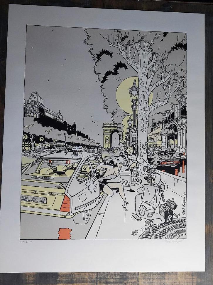 Henk Kuijpers Franka - Parijs Champs Elisee zeefdruk, Boeken, Stripboeken, Nieuw, Eén stripboek, Ophalen of Verzenden