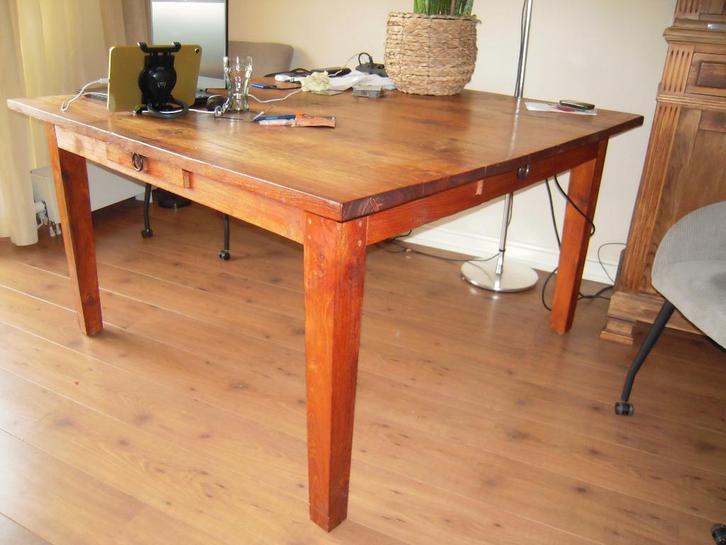 Eettafel van massief teakhout, Huis en Inrichting, Tafels | Eettafels, Gebruikt, 100 tot 150 cm, 150 tot 200 cm, Vijf personen of meer