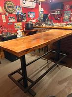 Bartafel met stalen onderstel, Ophalen of Verzenden, Gebruikt