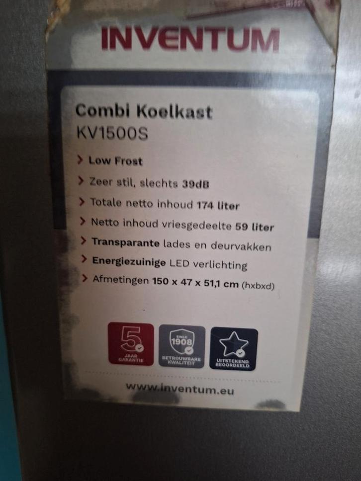 Inventum Koel-Vriescombinatie - 1 jaar oud!, Witgoed en Apparatuur, Koelkasten en IJskasten, Zo goed als nieuw, Met vriesvak, 150 tot 200 liter
