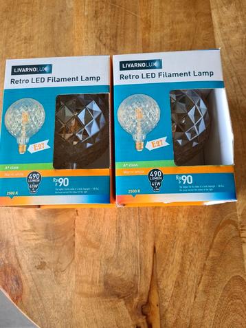 2x  nieuwe retro led filament lamp