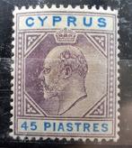 Cyprus 1902 wmk CA - 45 piaster - TOP DOG! - cat SG59= £225!, Ophalen of Verzenden, Postfris