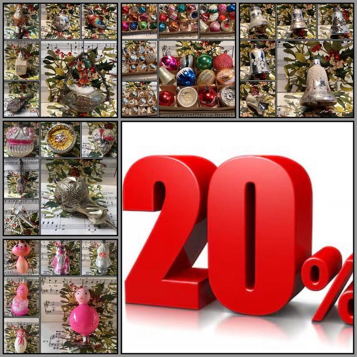 Tijdelijk 20% korting op oude kerstbal bij Puurnostalgie, Diversen, Kerst, Gebruikt, Ophalen of Verzenden