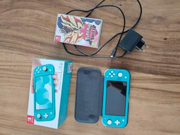 Nintendo Switch Lite Turquoise/groen + Pokémon Shield beschikbaar voor biedingen