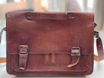 Vintage 90’s Ruitertassen leren boekentas/aktetas/laptoptas, Sieraden, Tassen en Uiterlijk, Tassen | Schoudertassen, Overige merken