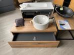 Badmeubel 100x48 Eiken 1 lade Greeploos Softclose Hout, Doe-het-zelf en Verbouw, Sanitair, Ophalen, Info@dealplein.nl, Dealplein