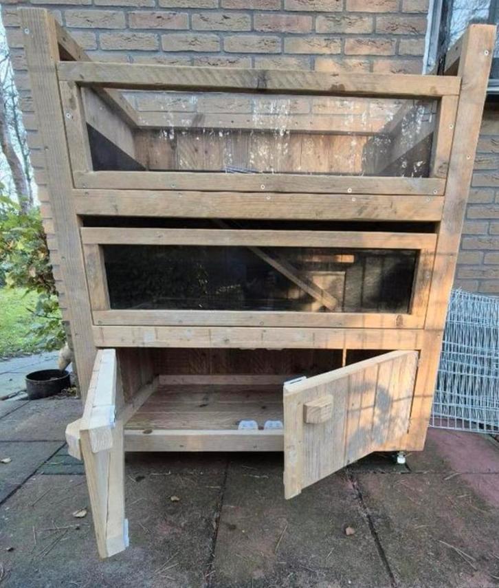 Houten knaagdieren flat, Dieren en Toebehoren, Knaagdieren en Konijnen | Hokken en Kooien, Gebruikt, Hok, 90 cm of meer, 110 cm of meer