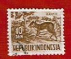 Fauna - Kantjil - Indonesie - 10 sen - gebr, Ophalen of Verzenden, Dier of Natuur, Gestempeld