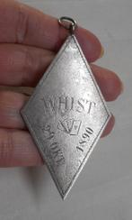 Zilveren Draagteken Speelgezelschap Whist uit 1890 nr.202, Sieraden, Tassen en Uiterlijk, Verzenden, Zilver, Overige typen