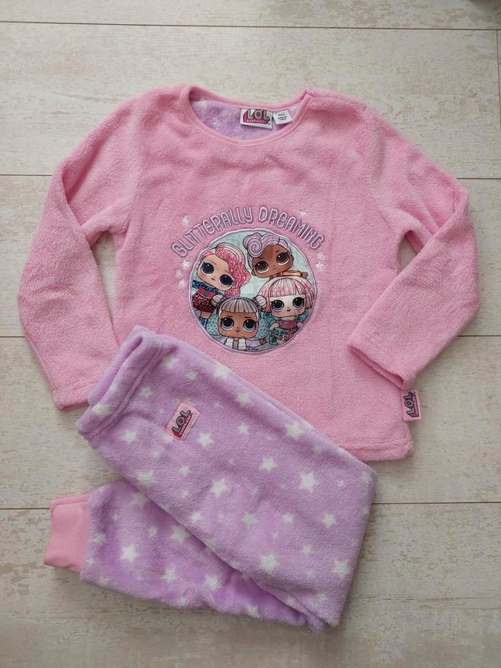 Lol Surprise warm teddy huispak pyjama roze/lila, Kinderen en Baby's, Kinderkleding | Maat 116, Zo goed als nieuw, Meisje, Nacht- of Onderkleding