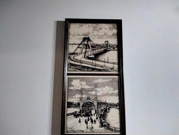 Mooi schilderij lijstje willemsbrug rotterdam  beschikbaar voor biedingen