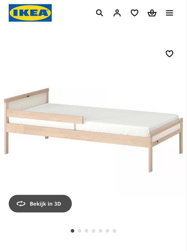 Ikea Sniglar peuterbed + matras, Kinderen en Baby's, Kinderkamer | Bedden, Gebruikt, Minder dan 140 cm, 70 tot 85 cm, Lattenbodem