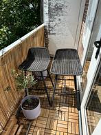 Set hoge tuinstoelen in zwart, Ophalen, Gebruikt, Kunststof