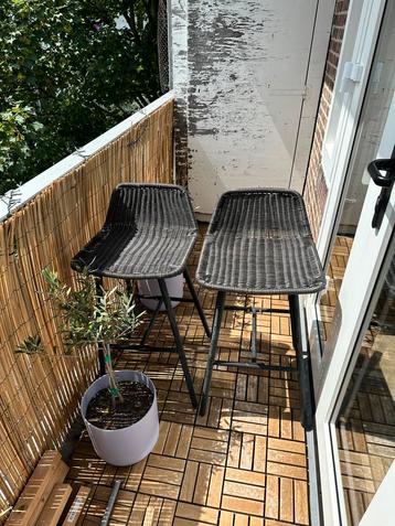 Set hoge tuinstoelen in zwart beschikbaar voor biedingen