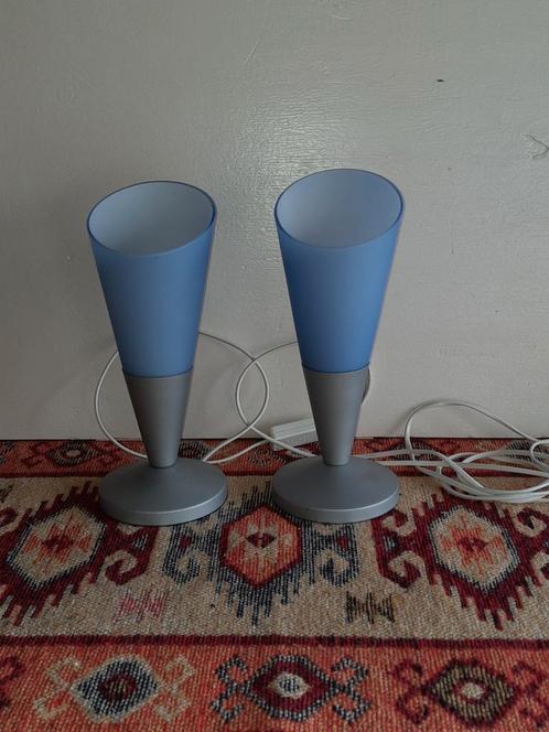 Tafellamp ikea type kryolit blauw vintage, lees beschrijving, Huis en Inrichting, Lampen | Tafellampen, Zo goed als nieuw, Minder dan 50 cm