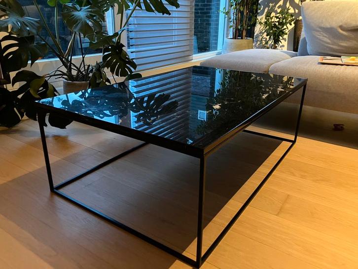 Salon tafel zwart marmer 120x75, Huis en Inrichting, Tafels | Salontafels, Gebruikt, Minder dan 50 cm, 50 tot 100 cm, 100 tot 150 cm