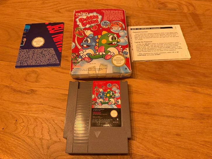 Bubble Bobble–Nintendo NES –Compleet met doos en handleiding, Spelcomputers en Games, Games | Nintendo NES, Zo goed als nieuw