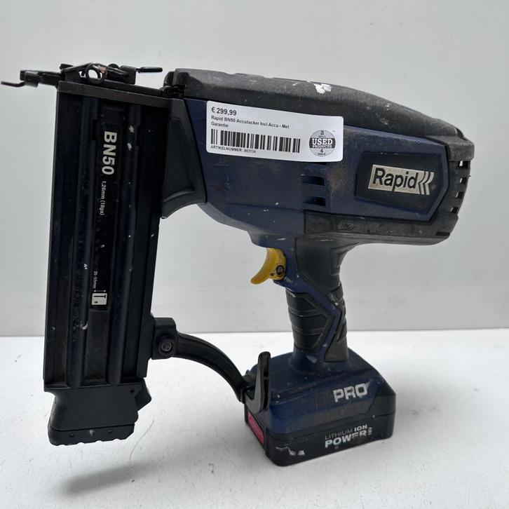 Rapid BN50 Afwerk tacker Incl Accu - Met Garantie, Doe-het-zelf en Verbouw, Gereedschap | Overige machines, Zo goed als nieuw
