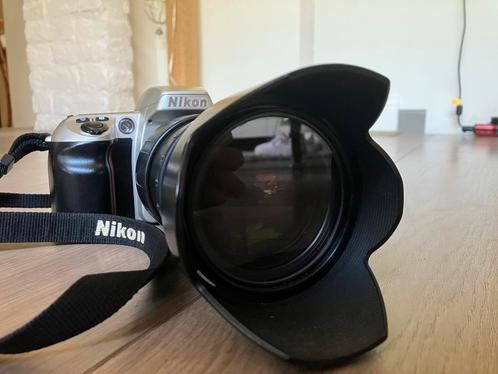 Nikon F60 met Tamron 28-200 lens met zonnekap en lensdop., Audio, Tv en Foto, Fotocamera's Analoog, Gebruikt, Spiegelreflex, Nikon