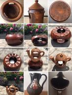 Diverse vintage aardewerk terracotta potjes waxinelichtjes, Ophalen of Verzenden
