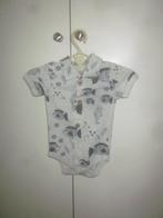 Grijs gemeleerd/donkerblauw rompertje vissen/zeepaardjes 56, Kinderen en Baby's, Babykleding | Maat 56, Nacht- of Onderkleding