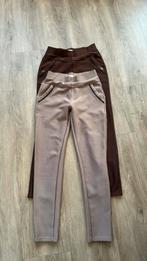 2x dames legging/broeken M/L donkerbruin en taupe, Kleding | Dames, Broeken en Pantalons, Maat 38/40 (M), Bruin, Ophalen of Verzenden