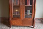 Prachtige antieke mahonie houten boekenkast, vitrinekast., Antiek en Kunst, Verzenden