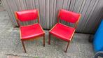 Vintage Skai Leren Stoeltjes - Set van 2, Huis en Inrichting, Stoelen, Ophalen, Gebruikt, Twee, Vintage