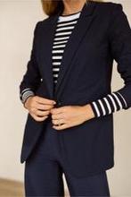 Studio Anneloes dark blue Fran blazer heavy travelstof mt S, Kleding | Dames, Blauw, Ophalen of Verzenden, Zo goed als nieuw, Jasje