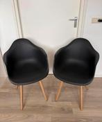 2 mooie zwarte kuip-/eetkamerstoelen, Huis en Inrichting, Stoelen, Ophalen, Zo goed als nieuw, Zwart, Twee