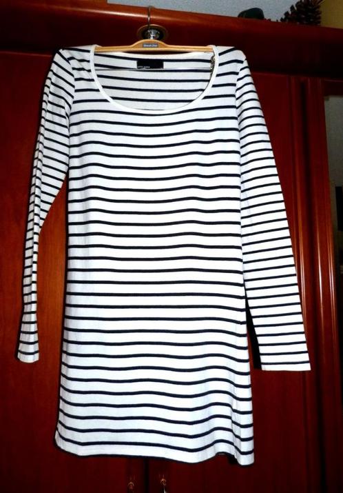 tricot jurk - mini - zwart op wit streep - 38 - als nieuw, Kleding | Dames, Jurken, Zo goed als nieuw, Maat 38/40 (M), Wit, Boven de knie