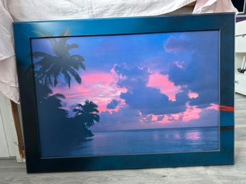 Strand palmbomen en zee schilderij meegeschilderde lijst beschikbaar voor biedingen