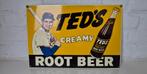 Emaille reclamebord Ted's Creamy Root Beer / Ande Rooney, Antiek en Kunst, Antiek | Emaille, Ophalen of Verzenden