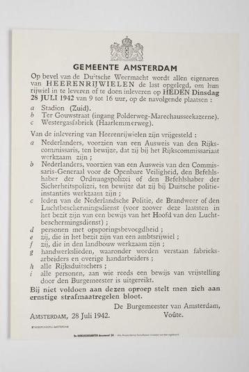 Affiche Inbeslagneming van fietsen | Heruitgave 1994 beschikbaar voor biedingen