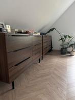 2x Made Damian ladekast - Walnoot - Zeer Goed!, Ophalen, 100 tot 150 cm, Zo goed als nieuw, Met lade(s)