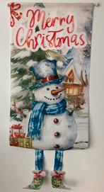 Sneeuwpop banner doek hanger kerstdecoratie 40x95cm ster, Ophalen of Verzenden, Nieuw