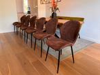 6 Mxsofa eetkamerstoelen bruin, Bruin, Ophalen of Verzenden, Zo goed als nieuw, Stof