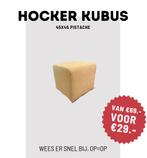 Hocker kubus 45x45 pistache nieuw uit showroom, Huis en Inrichting, Banken | Voetenbanken en Poefen, Ophalen, Minder dan 50 cm