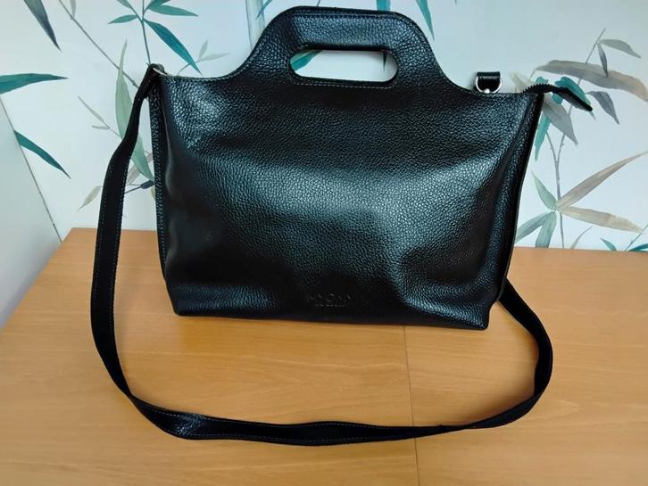 MYoMY zwart leren tas, Sieraden, Tassen en Uiterlijk, Tassen | Damestassen, Zo goed als nieuw, Schoudertasje, Zwart, Ophalen of Verzenden