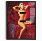 Sexy Retro Pin up Kunst Naakte pinup in lijst, Ophalen of Verzenden, Nieuw, A1 t/m A3, Film en Tv