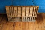 Antieke letterbak, hout en messing, Ophalen, Gebruikt