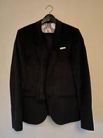 Velour suede zwart heren kostuum pak maat 46, Verzenden, Zwart, HANS UBBINK, Zo goed als nieuw