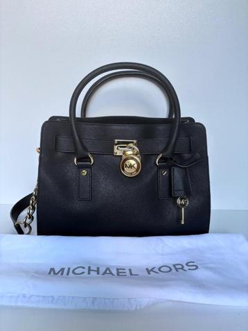 MICHAEL KORS Zwart saffiano leer lock + key schouder tas bag beschikbaar voor biedingen