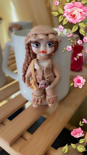 Hand made polymer clay doll mugs.mokken.